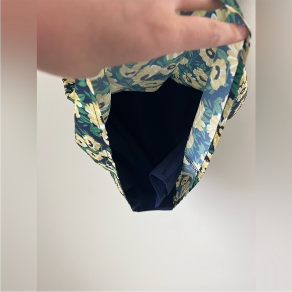 Lulu's Floral Inclusive Sunflower Navy Blue Yellow Puff Sleeve Mini Dress - Picture 9 of 12